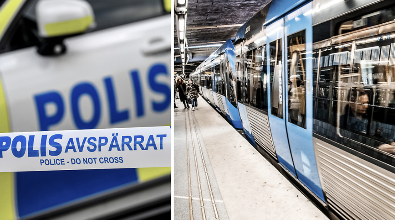 En stickskadad man har anträffats på en tågperrong i Stockholm.